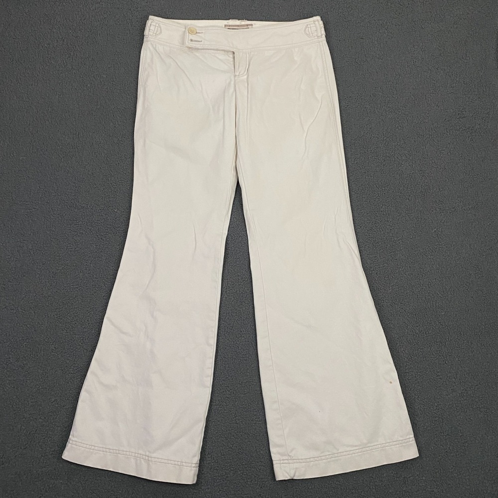 Vintage Y2K Abercrombie Fitch Pants Womens 6 Low Rise Flare Bell Bottom Beige